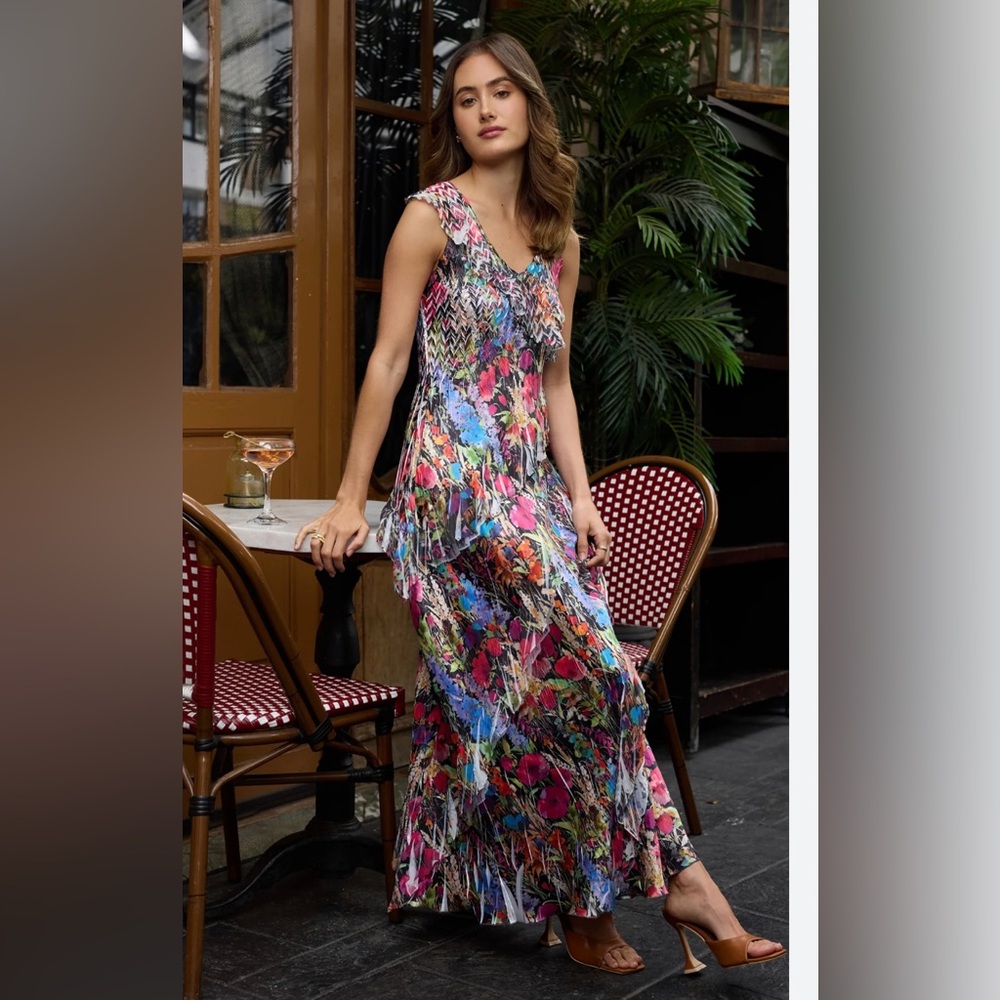 Komarov Vibrant Floral Maxi Dress